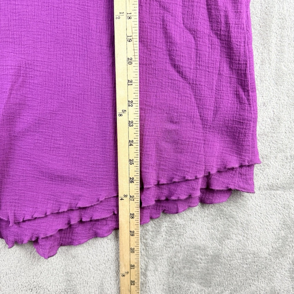 Soft Surroundings Siesta Key Tunic Medium Purple Gauzy Crinkled Layered Hem Boho - Picture 4 of 13